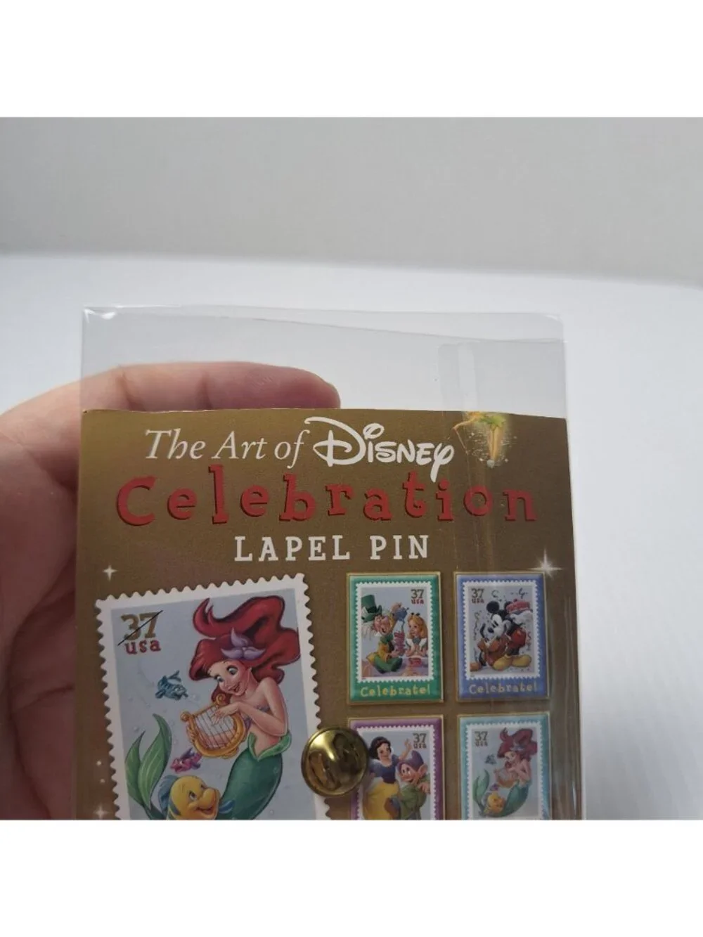 VINTAGE 2005 THE ART OF DISNEY CELEBRATION USPS LAPEL PIN ARIEL & FLOUNDER NWOT